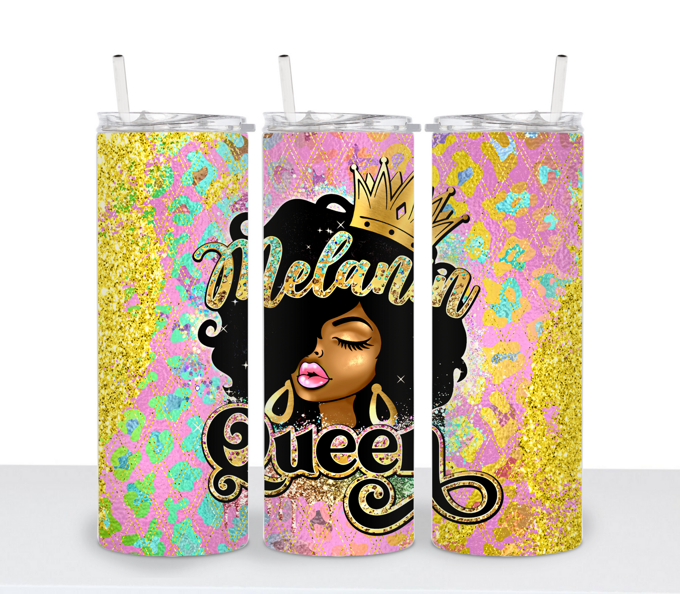 Melanin Queen - Pink Cheetah Tumbler